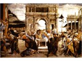 `The Punishment of Korah, Dathan and Abiram` - a detailed painting in the Sistine Chapel of the Vatican by Sandro Botticelli